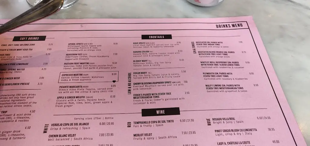 Menu_Bill's Horsham Restaurant_Horsham_image_3