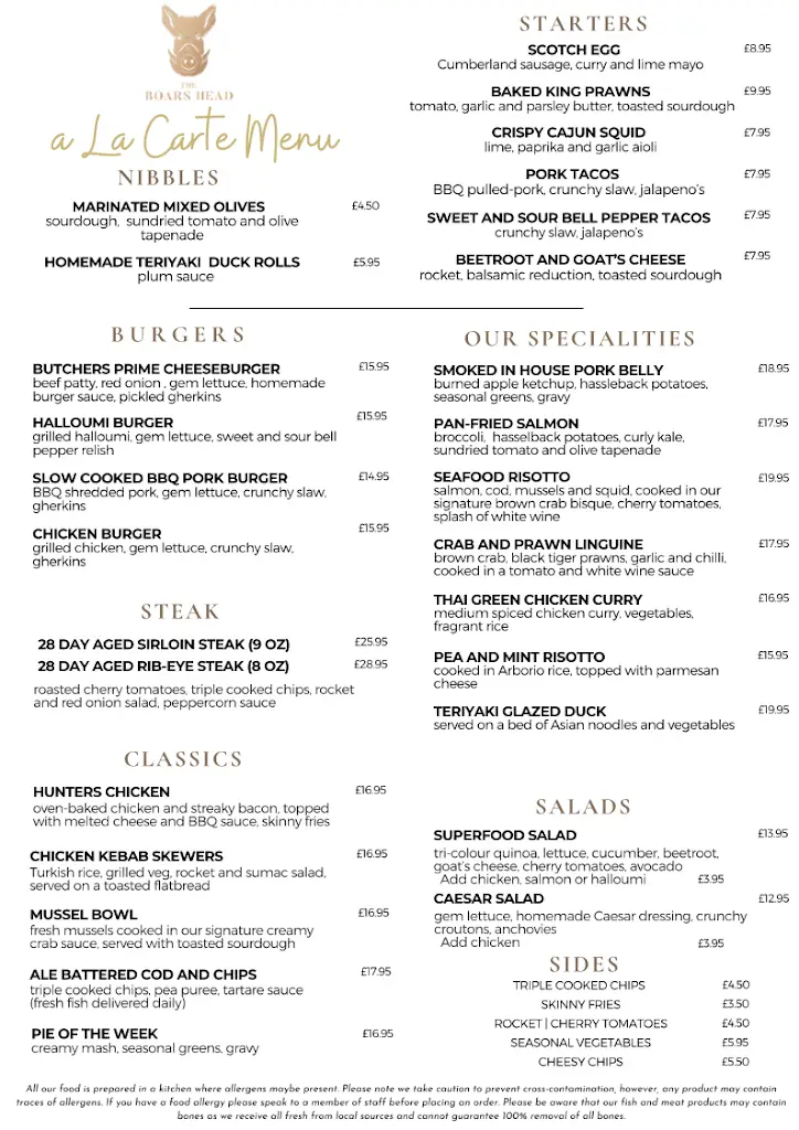 Menu_The Boars Head_Horsham_image_1