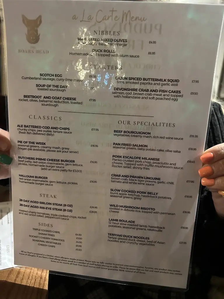Menu_The Boars Head_Horsham_image_4