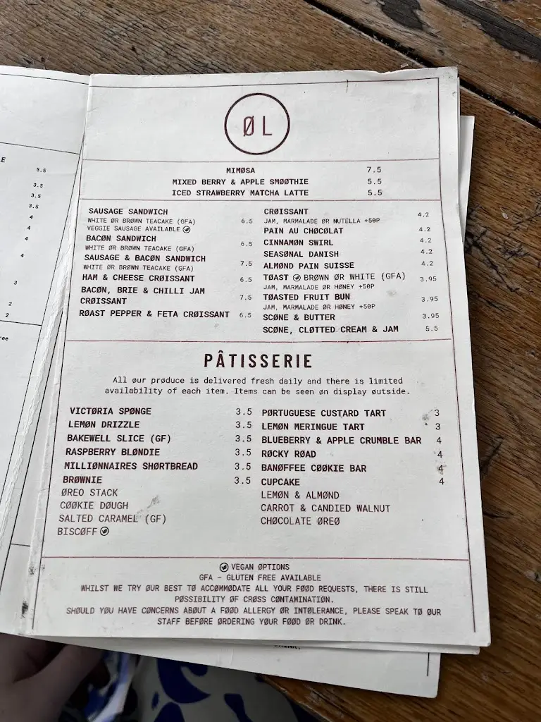 Menu_ØL Horbury_Horbury_immagine_1