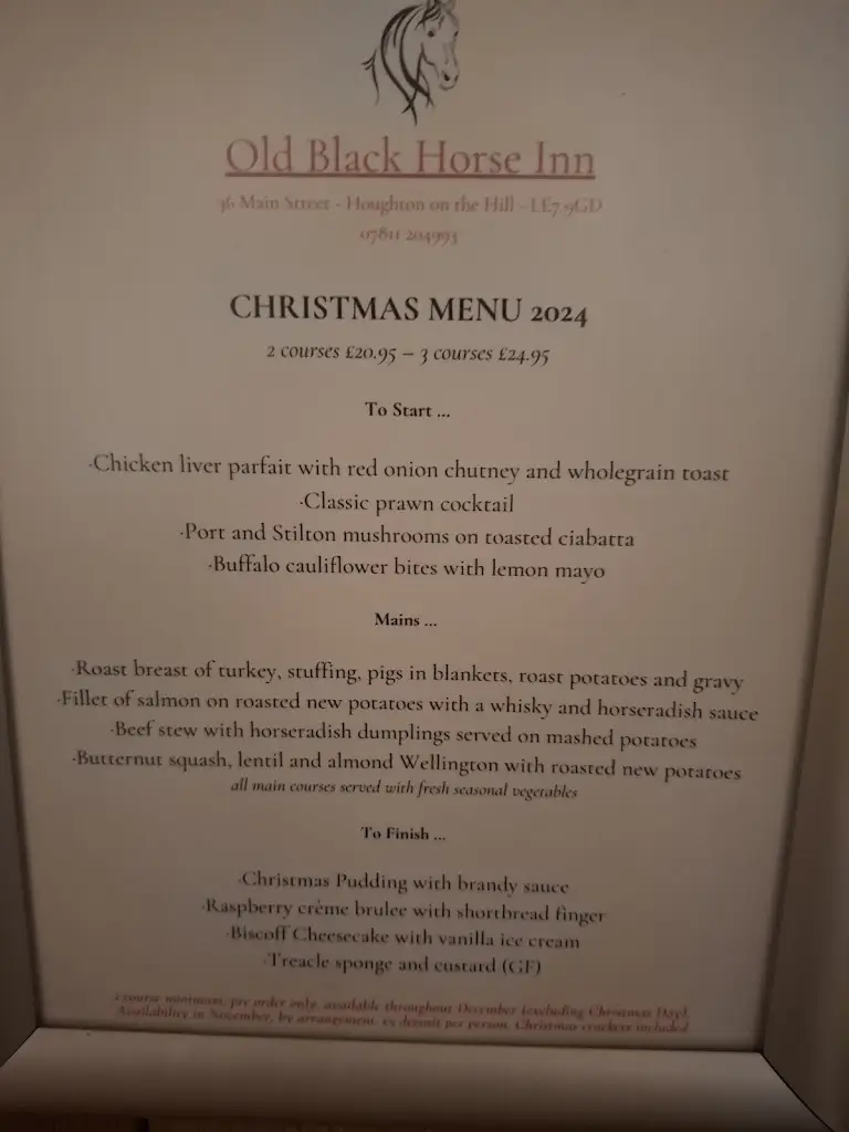 Menu_Old Black Horse Inn_Houghton on the Hill_image_1