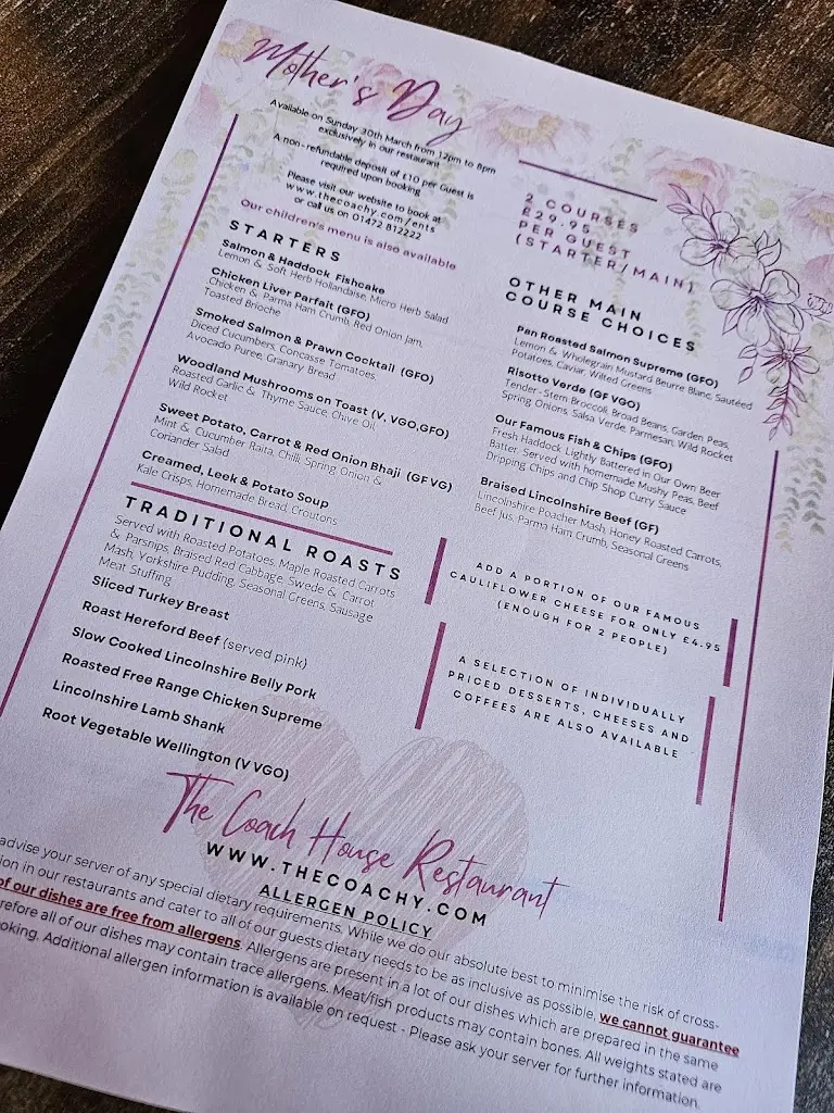 Menu_The Coach House_Humberston_image_1