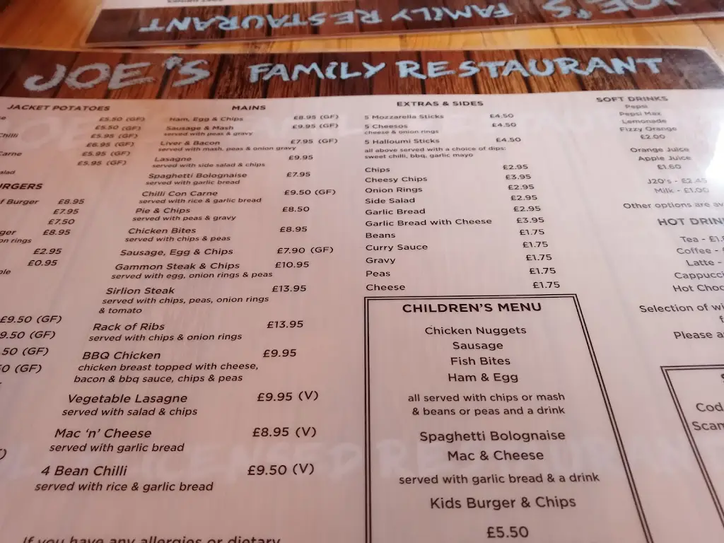 Menu_Joe's Family Restaurant_Hunstanton_image_3