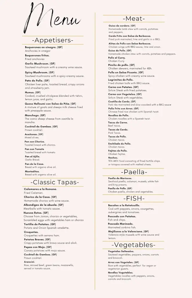 Menü_La Fonda Spanish Tapas Restaurant & Bar_Horsforth_Bild_1