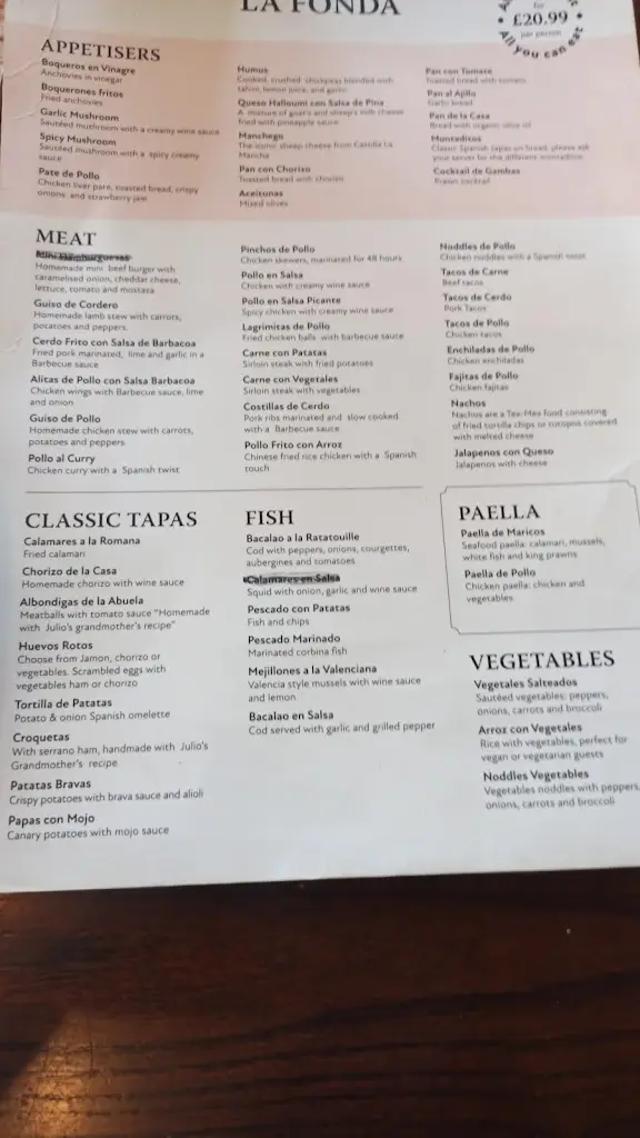 Menü_La Fonda Spanish Tapas Restaurant & Bar_Horsforth_Bild_4