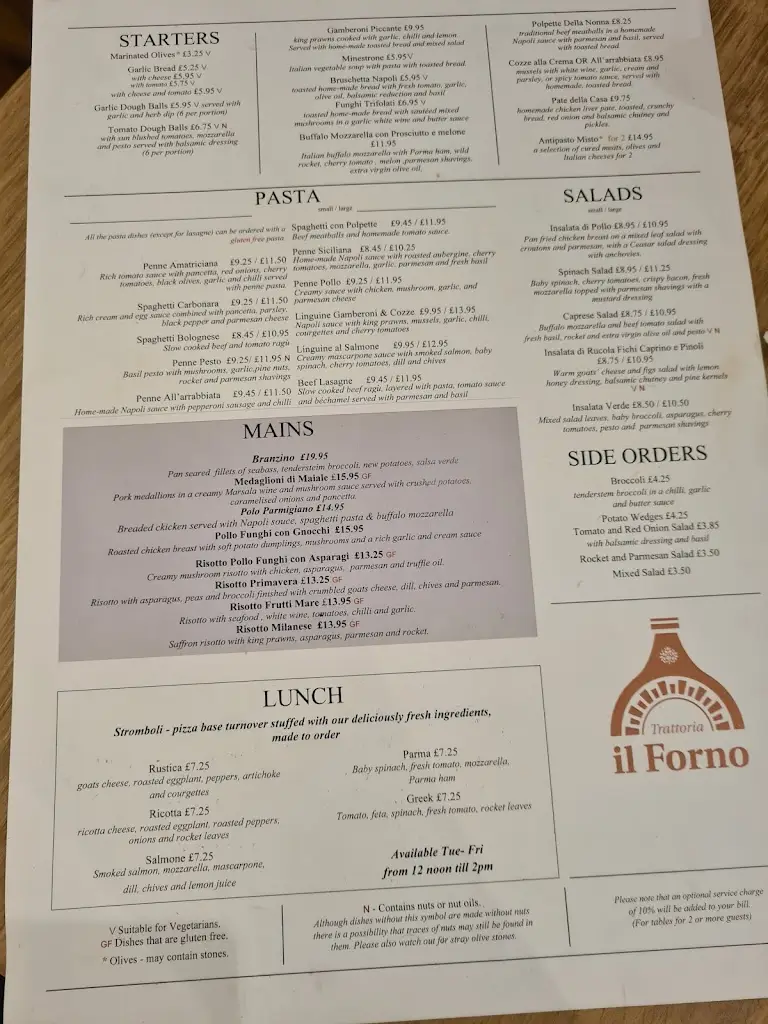 Menu_Trattoria Il Forno_Horsforth_image_1