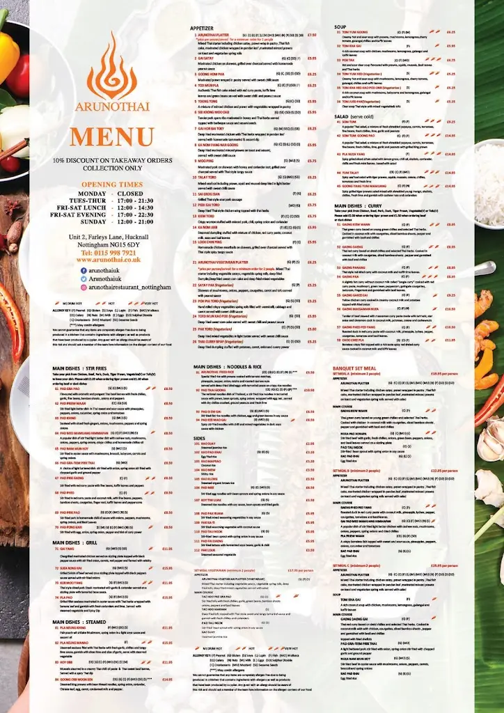 Menu_Arunothai Restaurant_Hucknall_image_1