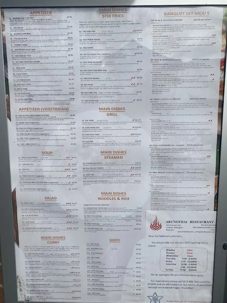 Menu_Arunothai Restaurant_Hucknall_image_3