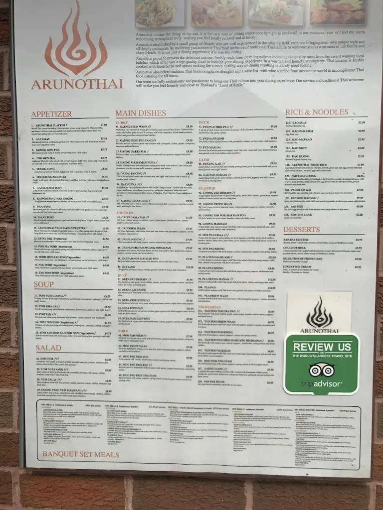 Menu_Arunothai Restaurant_Hucknall_image_4