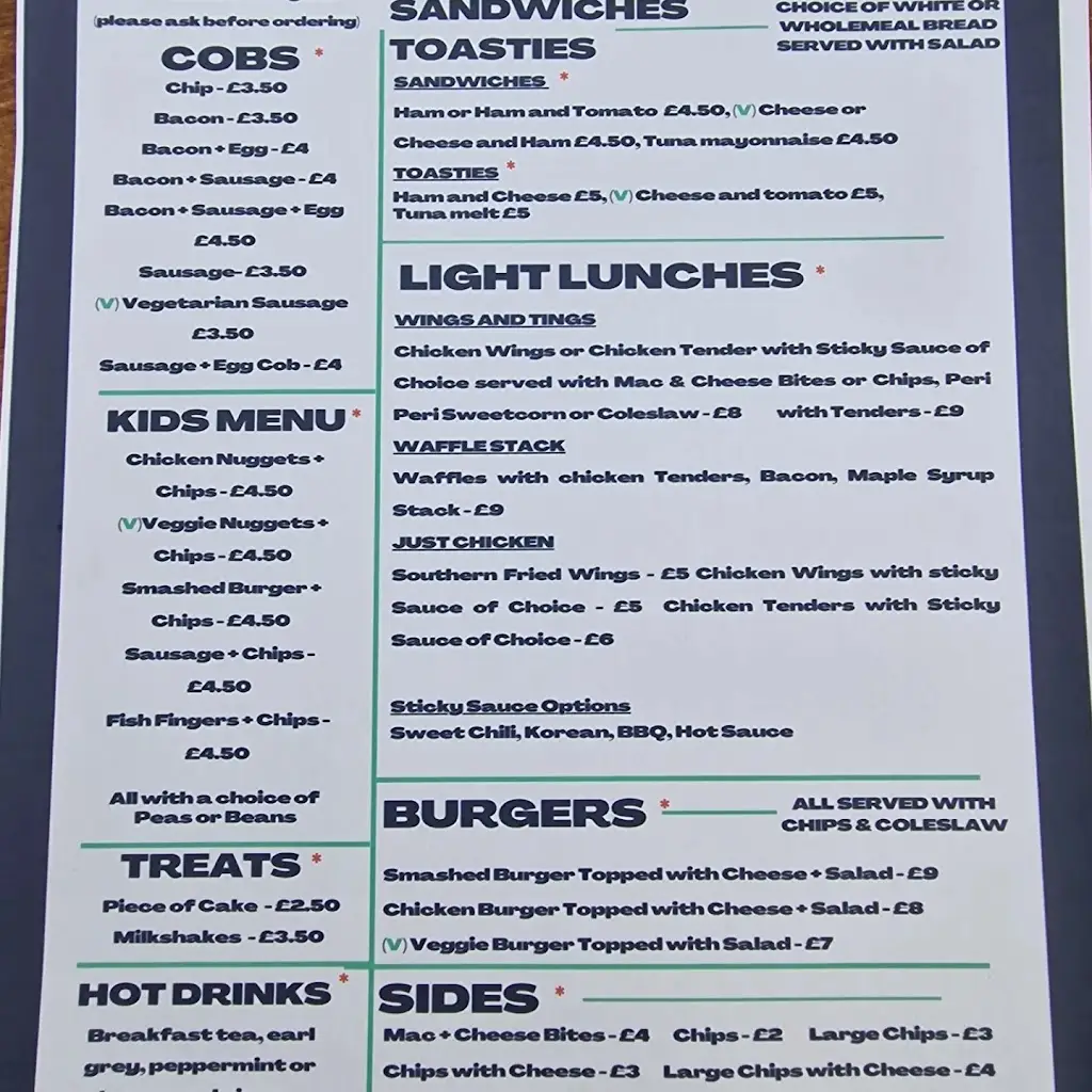 Menu_The Tee House_Hucknall_image_1
