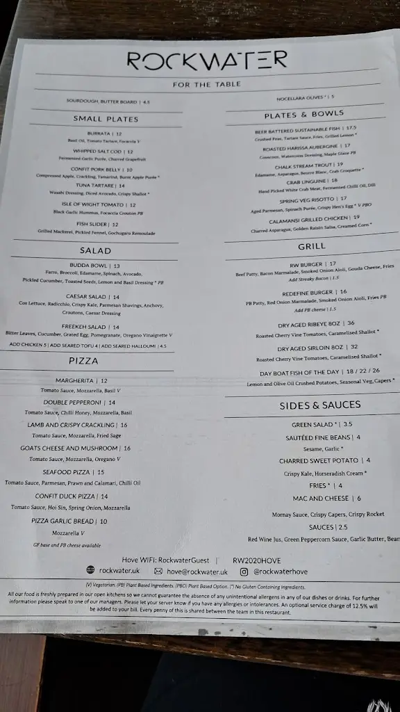 Menu_Rockwater Hove_Hove_immagine_3