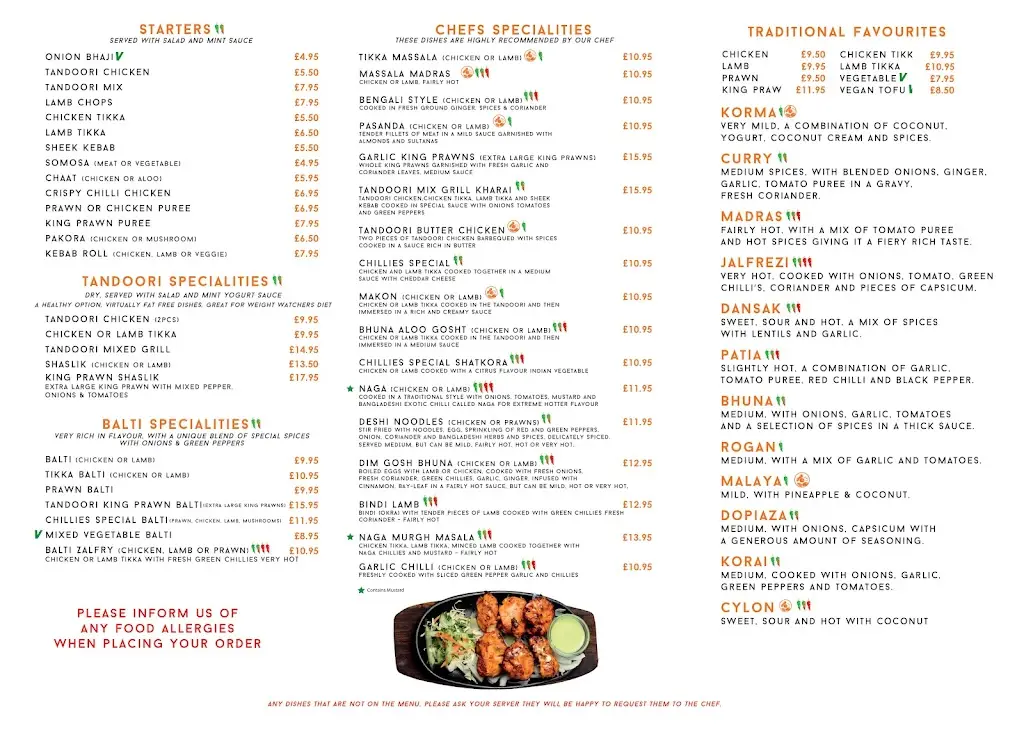 Menu_Chillies Bangladeshi & Indian Restaurant_Banwell_imagen_2