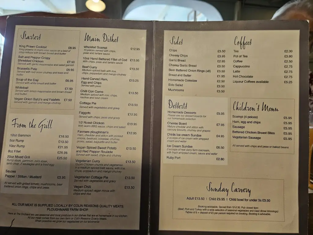 Menu_The Orchard Inn_Huntspill_immagine_1