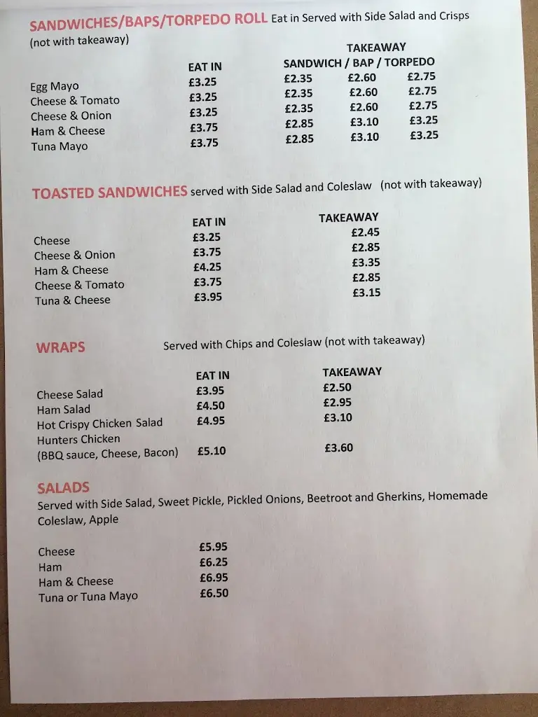 Menu_The New Rays Roadhouse_Huntspill_image_2