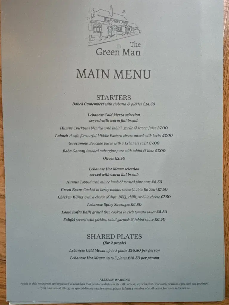 Menu_The Green Man_Hurst_image_4