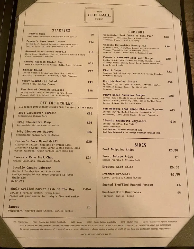 Menu_The Hall_Hugh Town_image_2