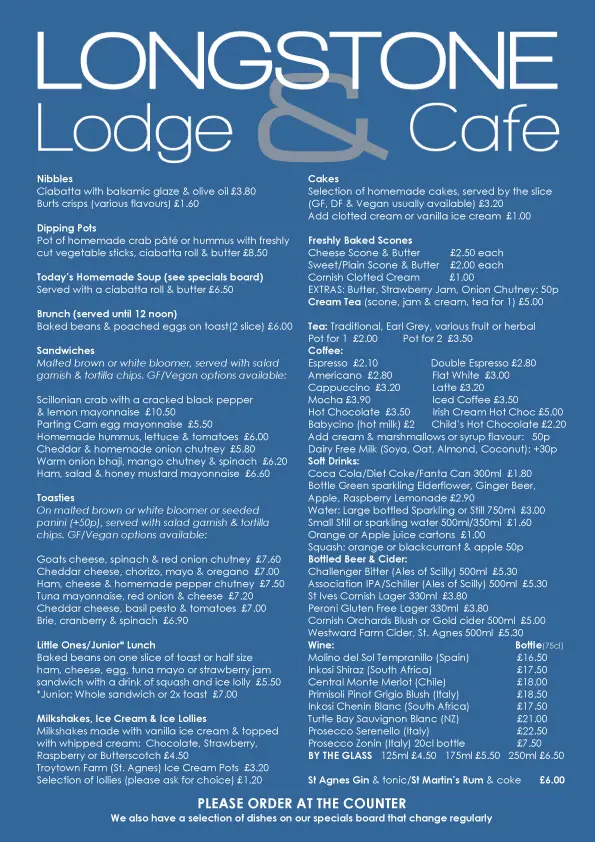 Menu_Longstone Lodge and Cafe_Hugh Town_image_1