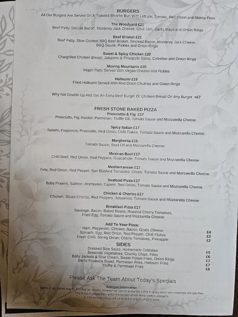 Menu_The Woodyard_Bakewell_image_4