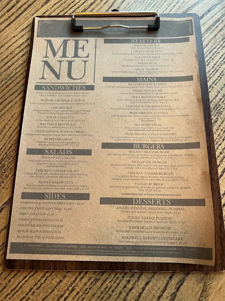 Menu_Wheatsheaf Pub and Pantry_Bakewell_image_2