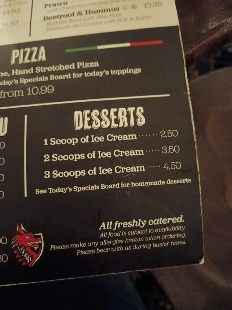 Menu_George & Dragon_Ilfracombe_image_4