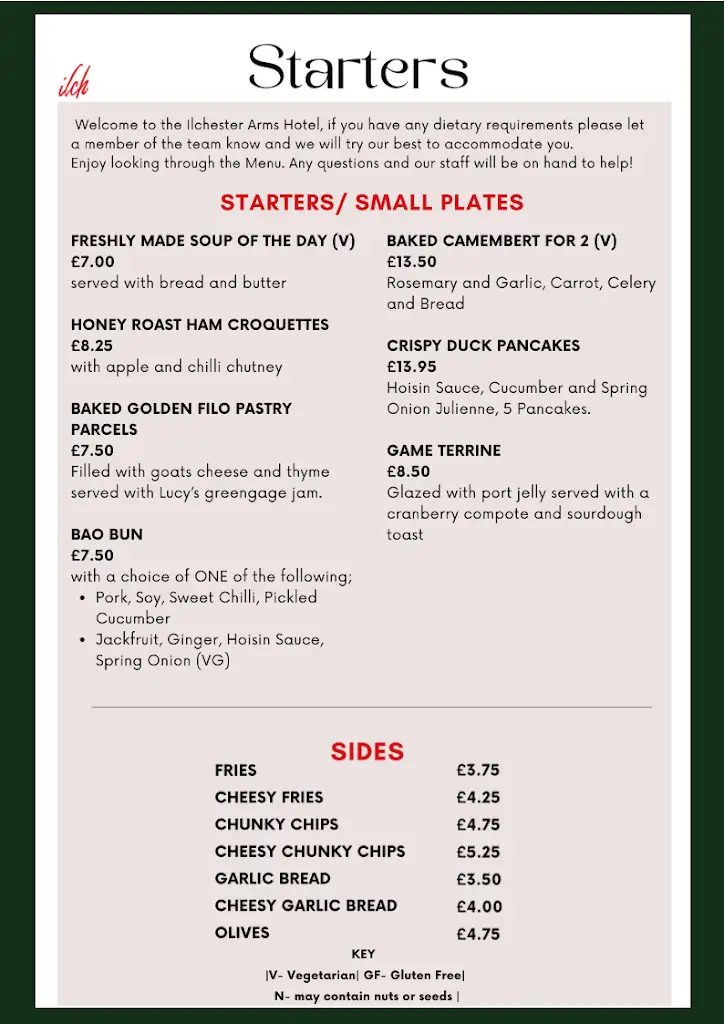 Menu_The Ilchester Arms_Ilchester_image_1