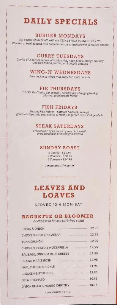 Menu_The Manners, Bakewell_Bakewell_image_3