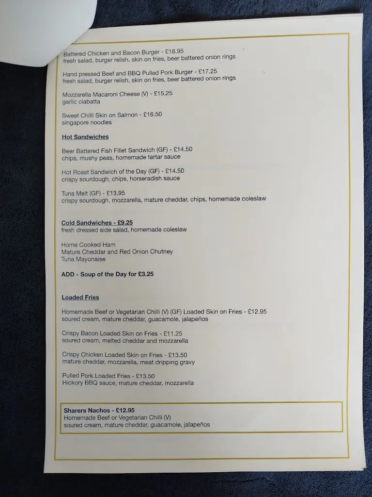 Menu_The Manners, Bakewell_Bakewell_image_4