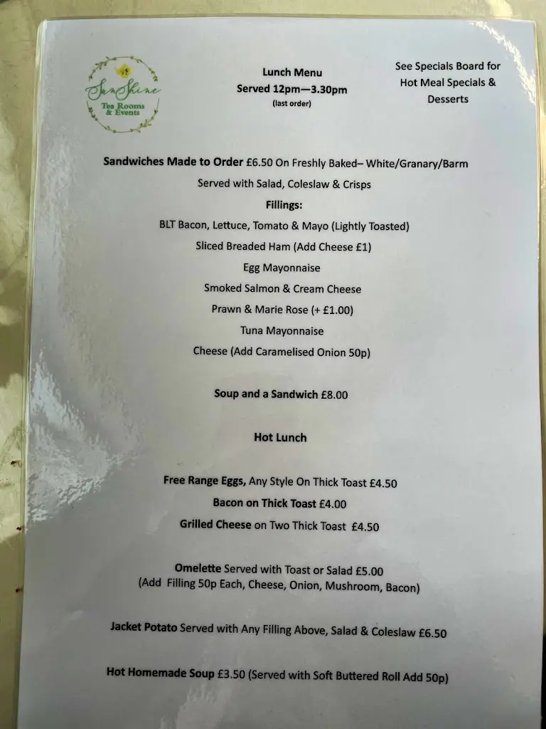 Menu_SunShine TeaRooms & Events_Ince Blundell_image_4