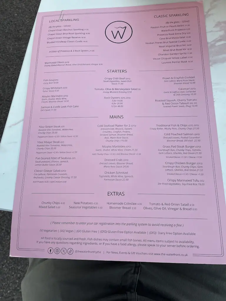Menu_The Waterfront Hythe_Hythe_image_1