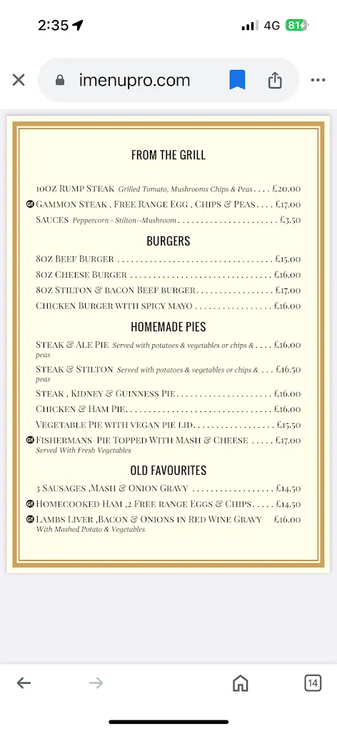 Menu_The Butt Of Sherry_Hythe_image_3