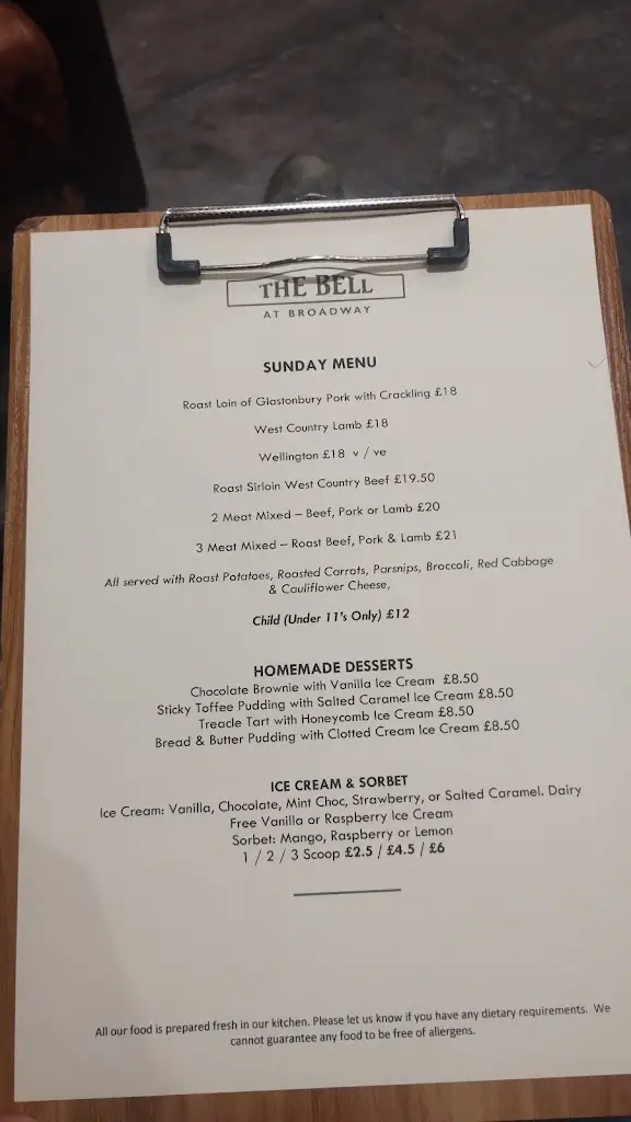 Menu_The Bell at Broadway_Ilminster_image_3