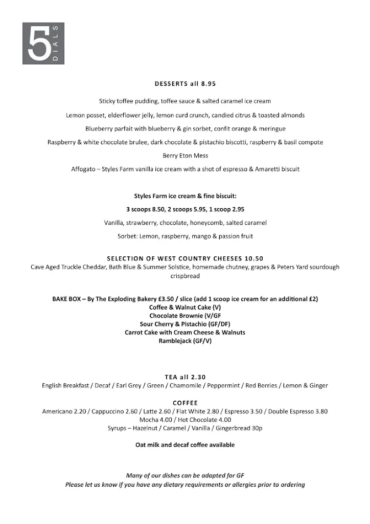 Menu_The Five Dials Inn_Ilminster_image_1