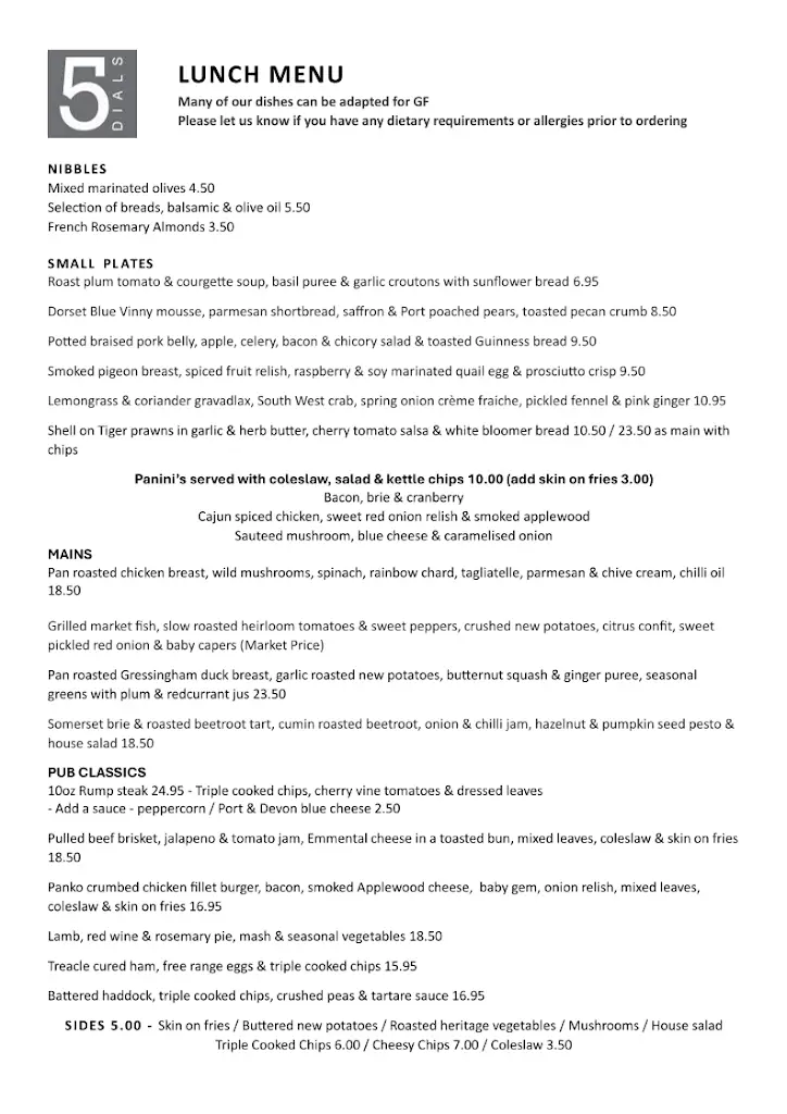 Menu_The Five Dials Inn_Ilminster_image_2