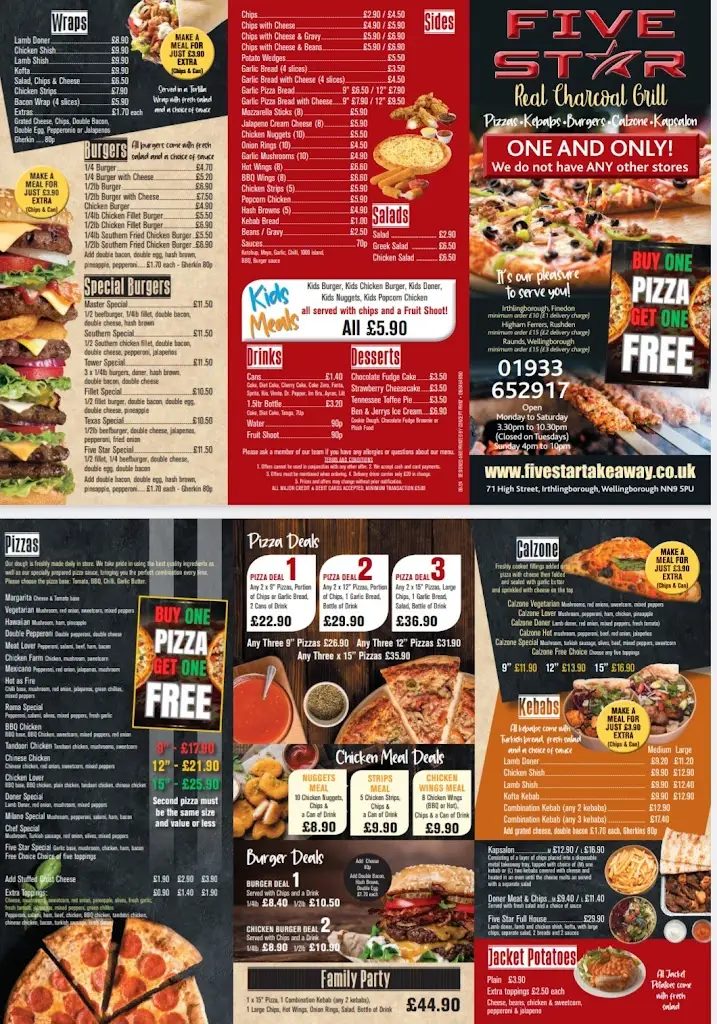 Menü_Five Star_Irthlingborough_Bild_1