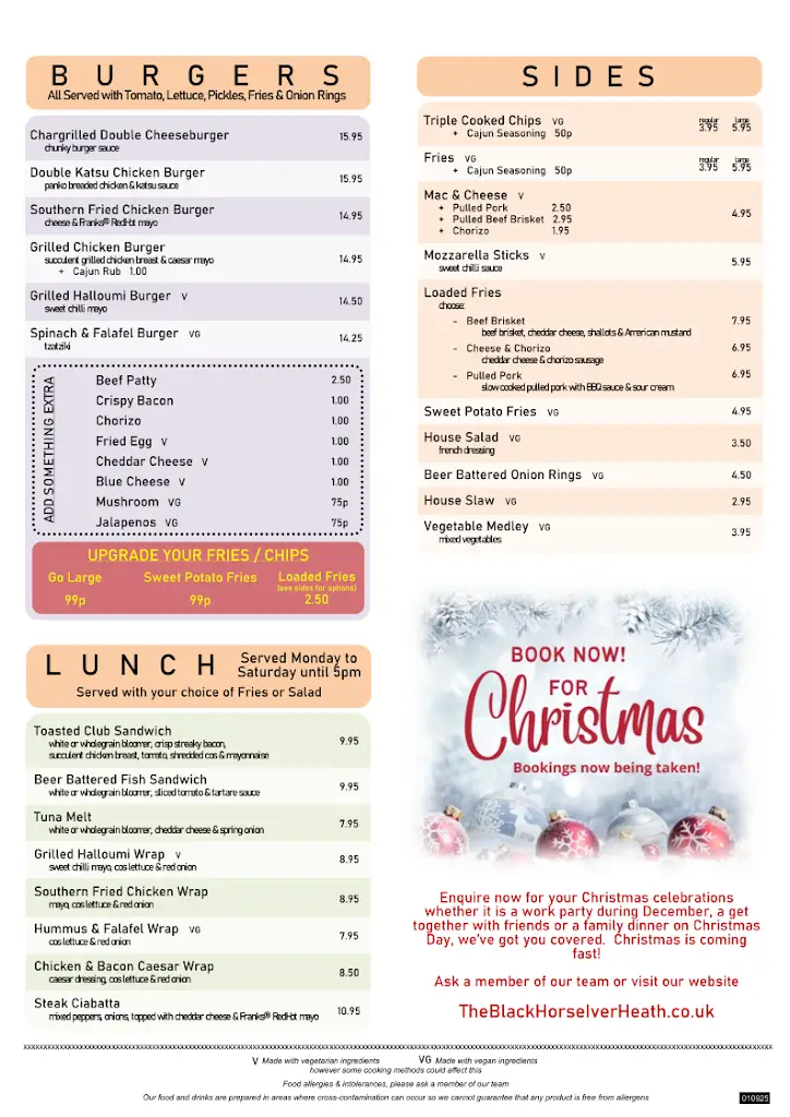 Menu_The Black Horse Pub & Restaurant, Iver Heath_Iver Heath_image_1