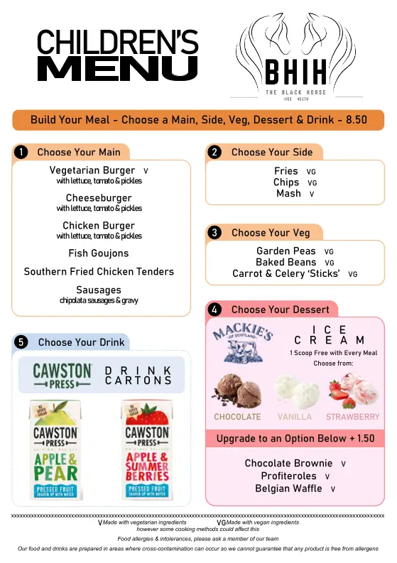 Menu_The Black Horse Pub & Restaurant, Iver Heath_Iver Heath_image_4