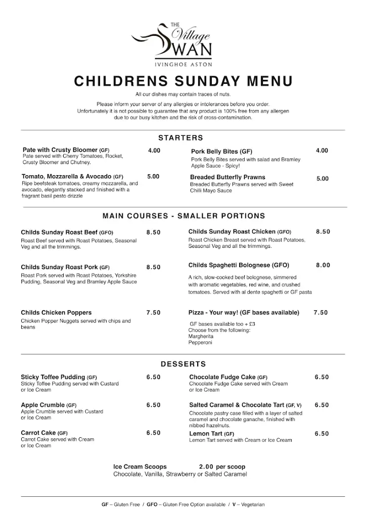 Menu_The Village Swan_Ivinghoe_image_2