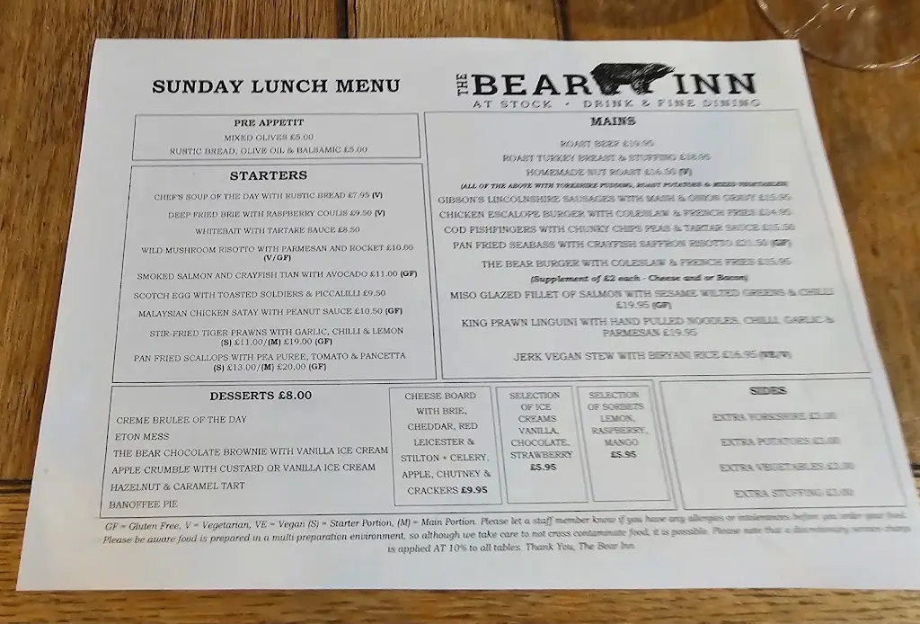 Menu_The Bear Inn - Stock_Ingatestone_image_4