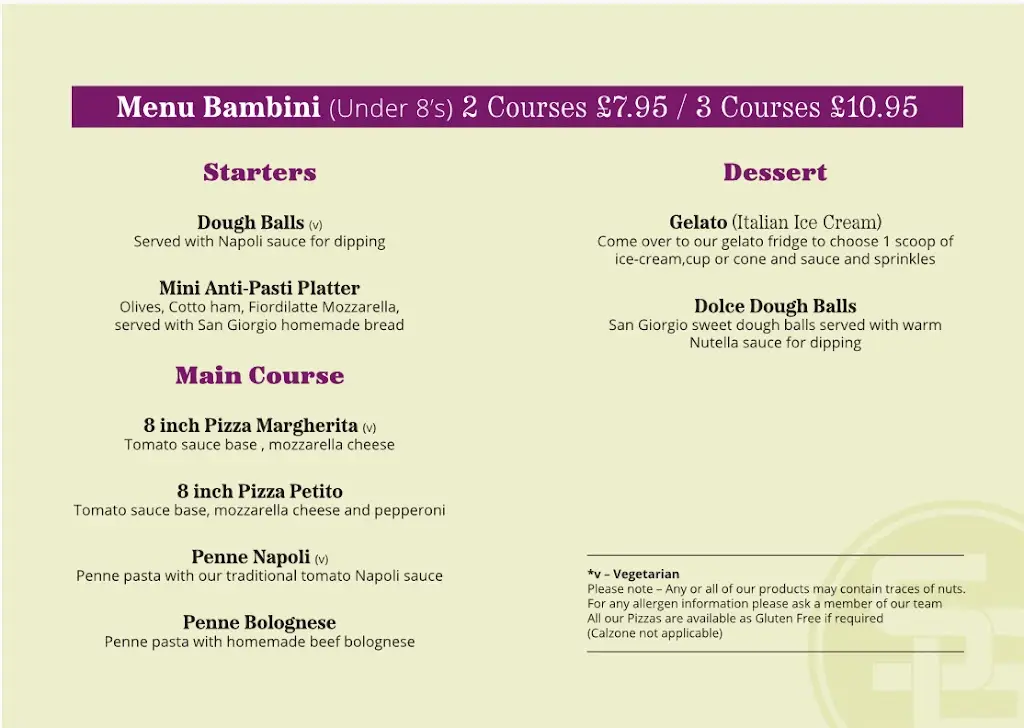 Menu_San Giorgio Pizzeria Abbots Langley_Abbots Langley_immagine_3