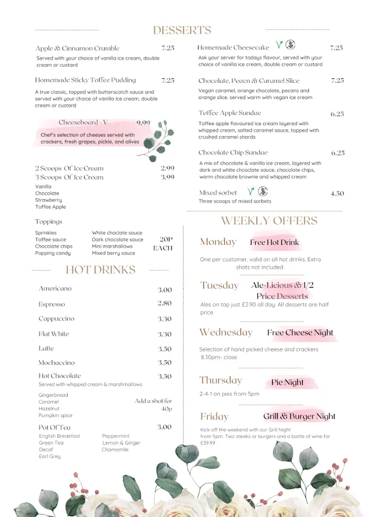 Menu_Sneyd Arms_Keele_image_3