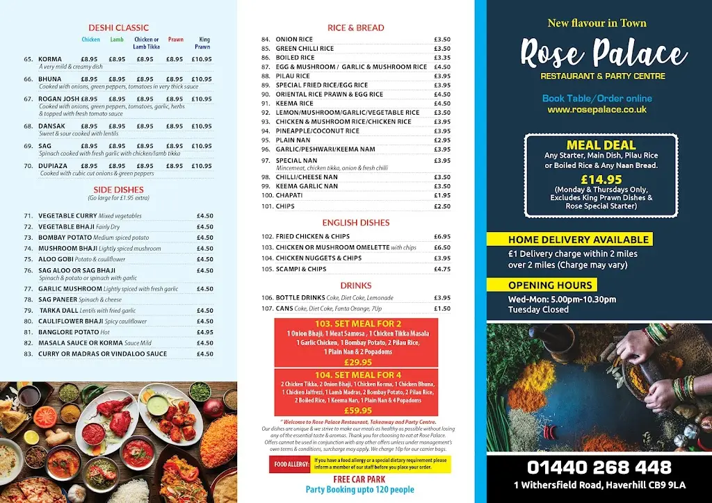 Menu_Rose Palace Indian Restaurant_Kedington_image_3