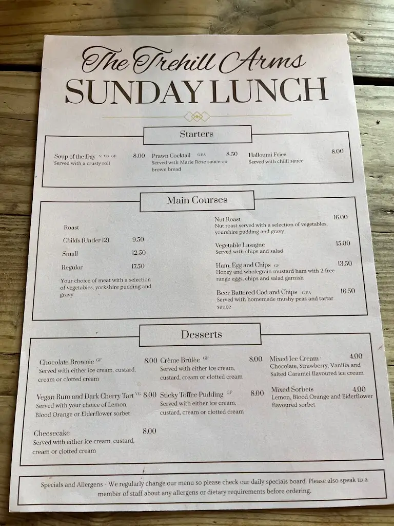 Menu_The Trehill Arms_Ivybridge_immagine_1