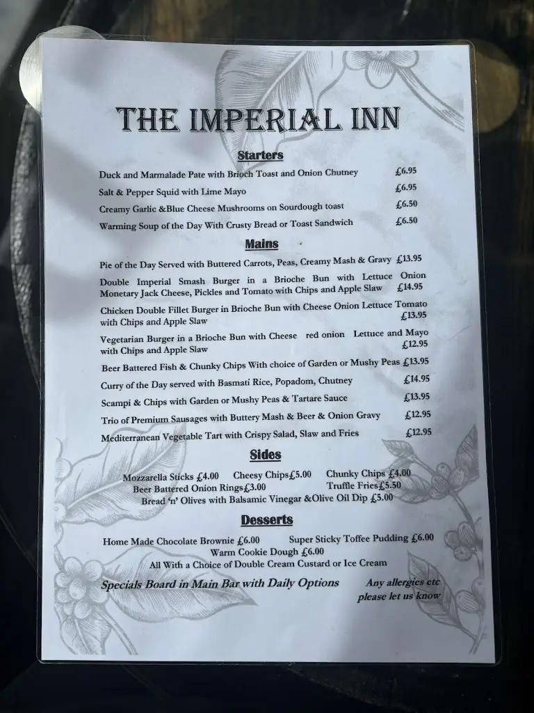 Menu_Imperial Inn_Ivybridge_image_1