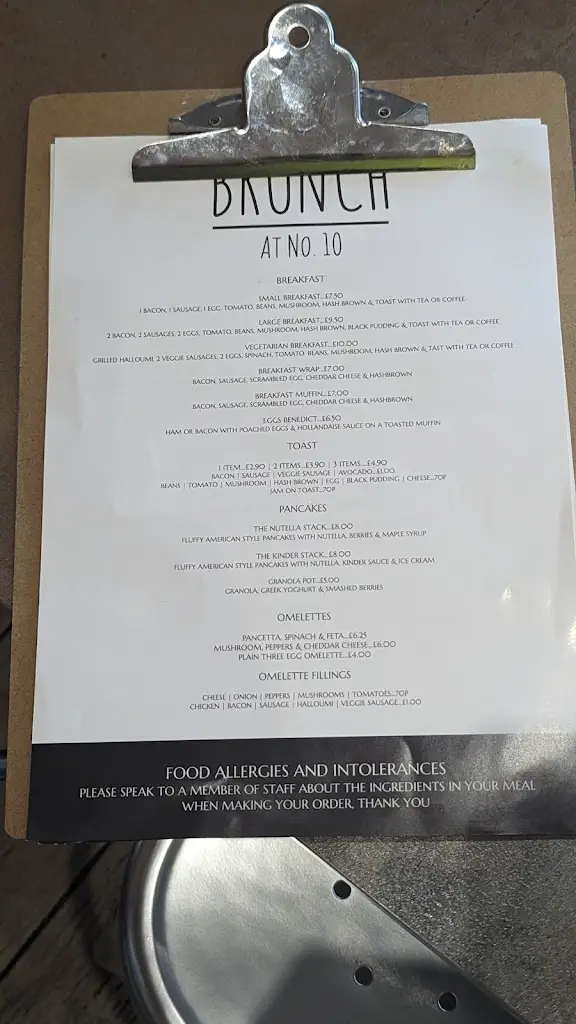 Menu_Brunch at No 10_Huyton_image_1
