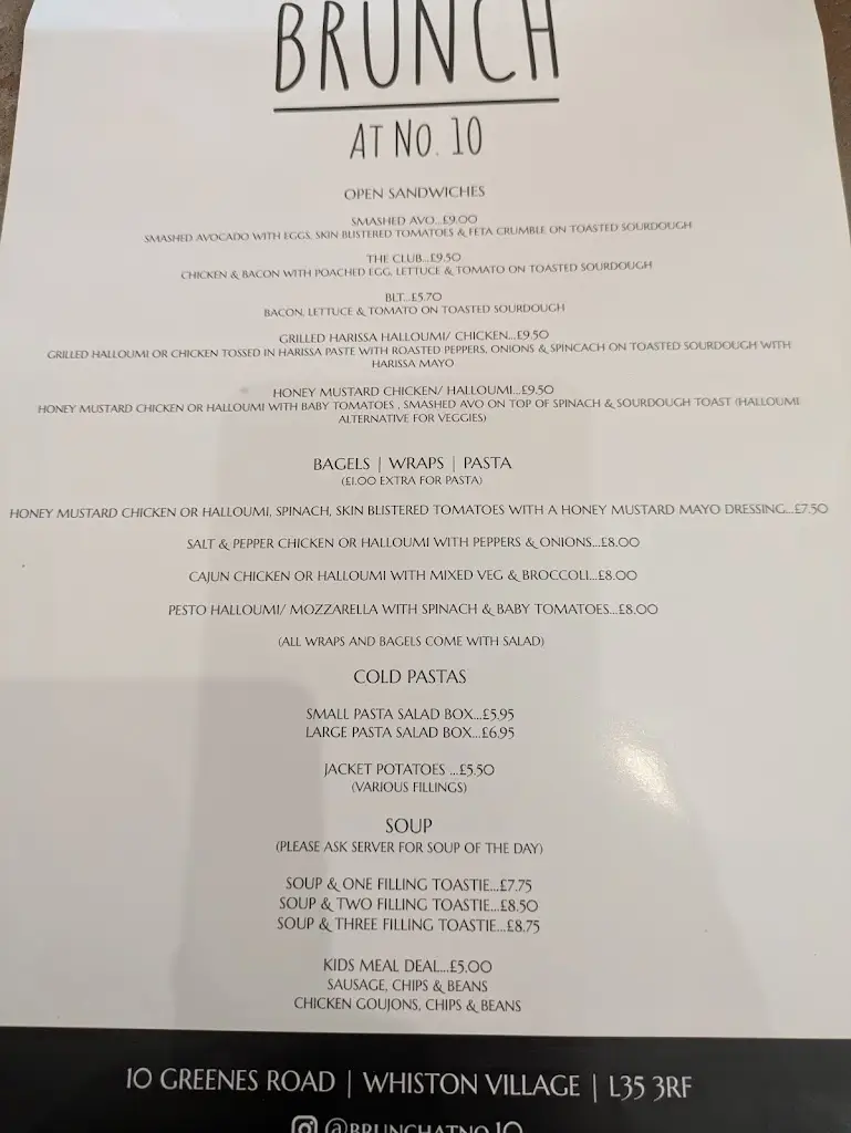 Menu_Brunch at No 10_Huyton_image_2