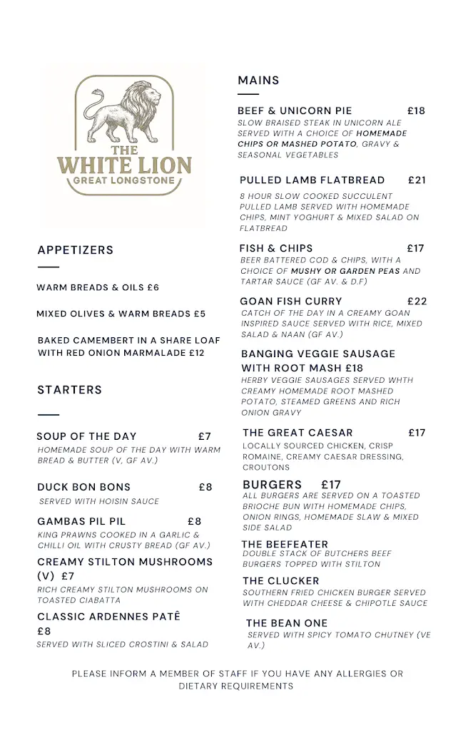 Menu_White Lion_Bakewell_image_2