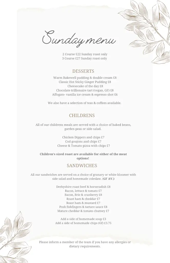 Menu_White Lion_Bakewell_image_3