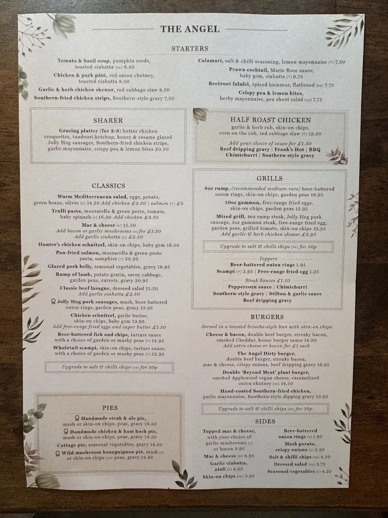 Menu_The Angel_Kelvedon_image_1