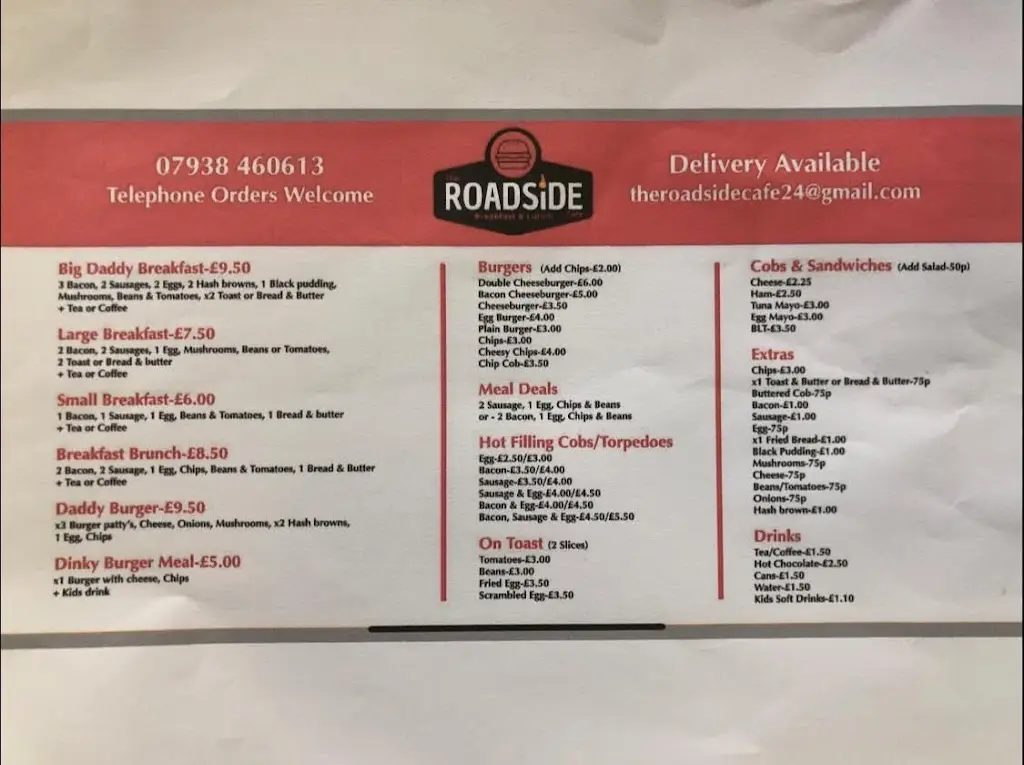 Menu_The Roadside Cafe Kegworth_Kegworth_image_1