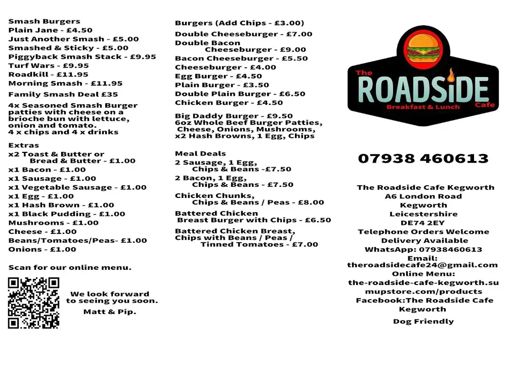 Menu_The Roadside Cafe Kegworth_Kegworth_image_2